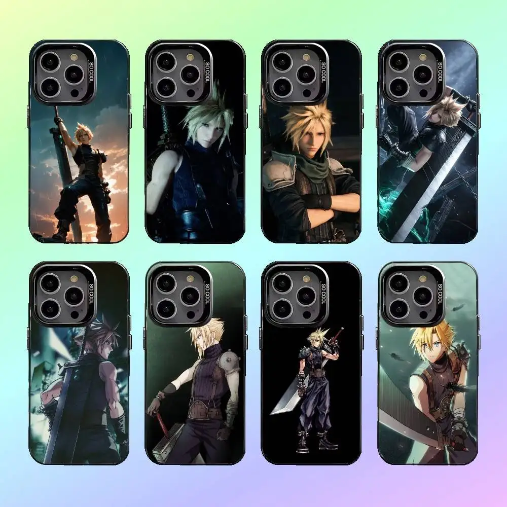 

F-Final F-Fantasy V-VII Cloud Phone Case For iPhone17,16,15,14,13,12,11 Plus,Pro Max Colored silver phone case