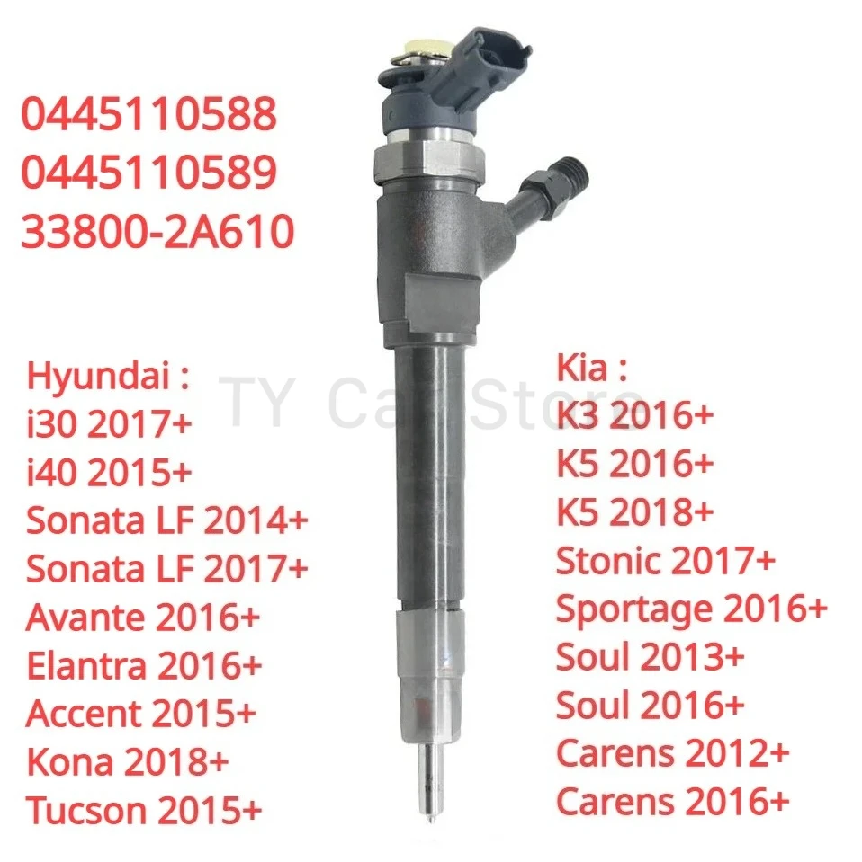 

0445110589 33800-2A610 0445110588 New Diesel Fuel Injector Nozzle For Hyundai KIA i30 Accent Tucson Ceed Optima K5 1.6 1.7 CRDi