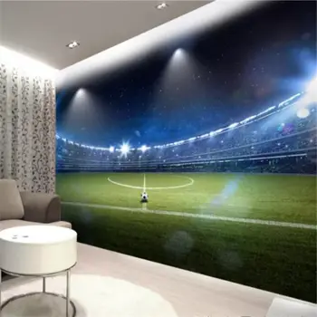 Vlastní tapeta 3D fotbalové hřiště papel de pared obývací pokoj ložnice bar ktv karneval párty pozadí nástěnné pozadí fotbalové téma obrazy 8 nejlepší prodej Tapeta s akcemi - №1