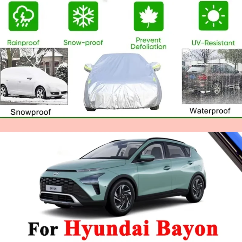 

For Hyundai Bayon 2021-2026 2022 2023 Full Car Covers Outdoor Sun Anti UV Rain Snow Dust Protection Oxford Cloth Accessories