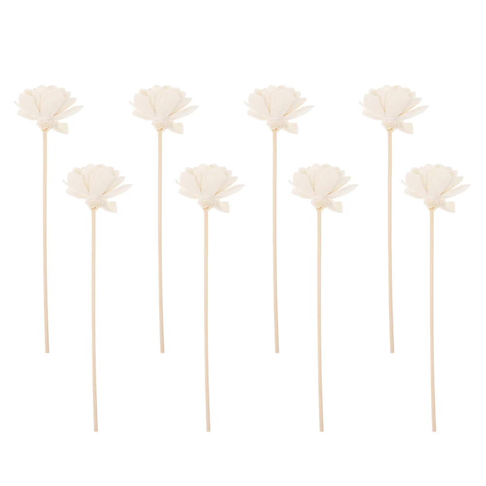 

8pcs Diffuser Flowers Beige Flower Diffuser Stick Sticks Wands Home Office Decor Essential Oil Volatile Accessories