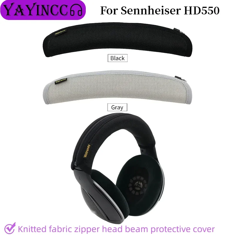 

Advanced feeling Headphone Head Beam Cover for Sennheiser HD550 Earphone Zipper knitted fabric headband protective cover ，