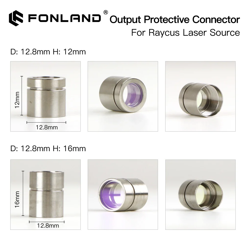 Fonland Fiber Laser Source QBH Output Connector Protective Window Lens Group for Raycus Laser Cutting Head and Source Cable