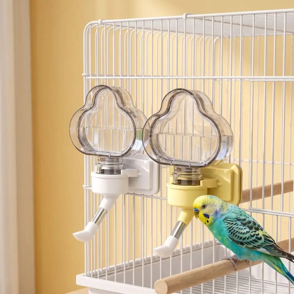 Leak Proof Automatic Bird Water Dispenser Drip Free Gravity Fed Bird Cage Drinking Feeder Cloud Shaped Easy To Install