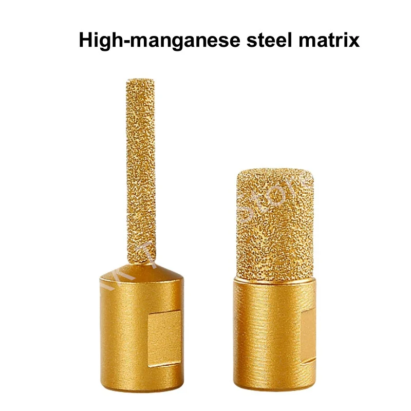 M10 Vacuum Brazed Diamond Stone Core Drill Bit Slotting Trimming Tool Angle Grinder Clearing Granite Marble Brick Profile Router