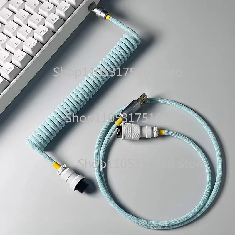 For Unknown error Customized mechanical keyboard cable - Colorful aviation connector cable - Marka series spiral cable - B49