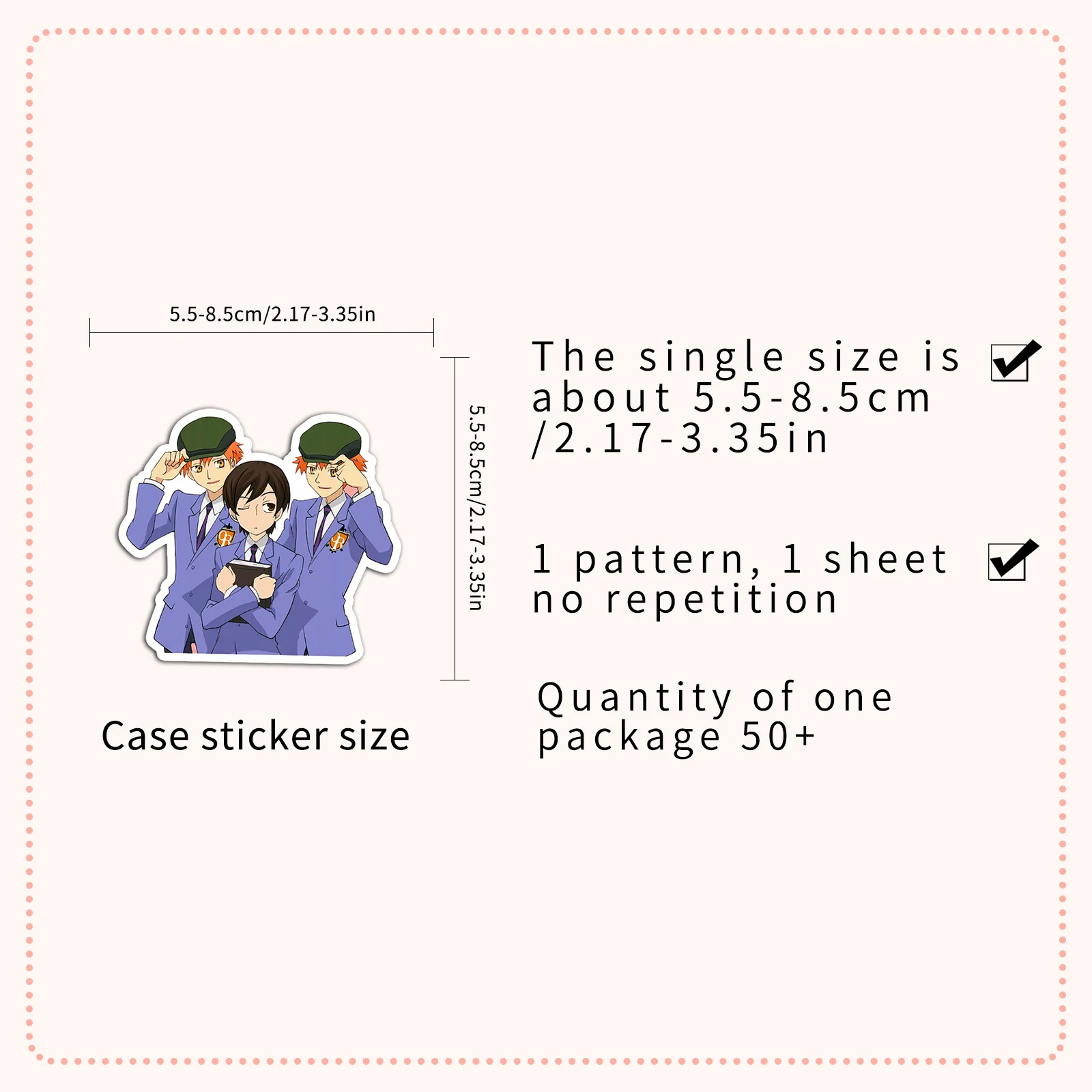 50pcs Sakura Orchid University Male Public Relations Department Phone Case Notebook Water Cup Decoration Waterproof Stickers