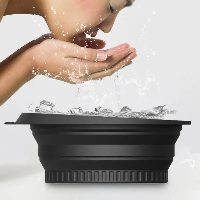 وعاء حمام على الجليد لعام 2025 للوجه يغرق غمس الوجه للطي حوض غسيل الوجه الجليدي أداة العناية بالبشرة للسفر المنزلي