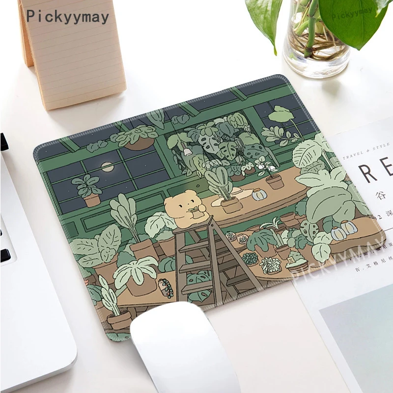 Kawaii Anime Chuột Nhỏ Miếng Lót Chống Thấm Nước Để Bàn Màu Xanh Lá Dễ Thương Vật Có Mousepad Chống Trơn Trượt Bàn Thảm Phụ Kiện Chơi Game Thảm Hoạt Hình quà Tặng