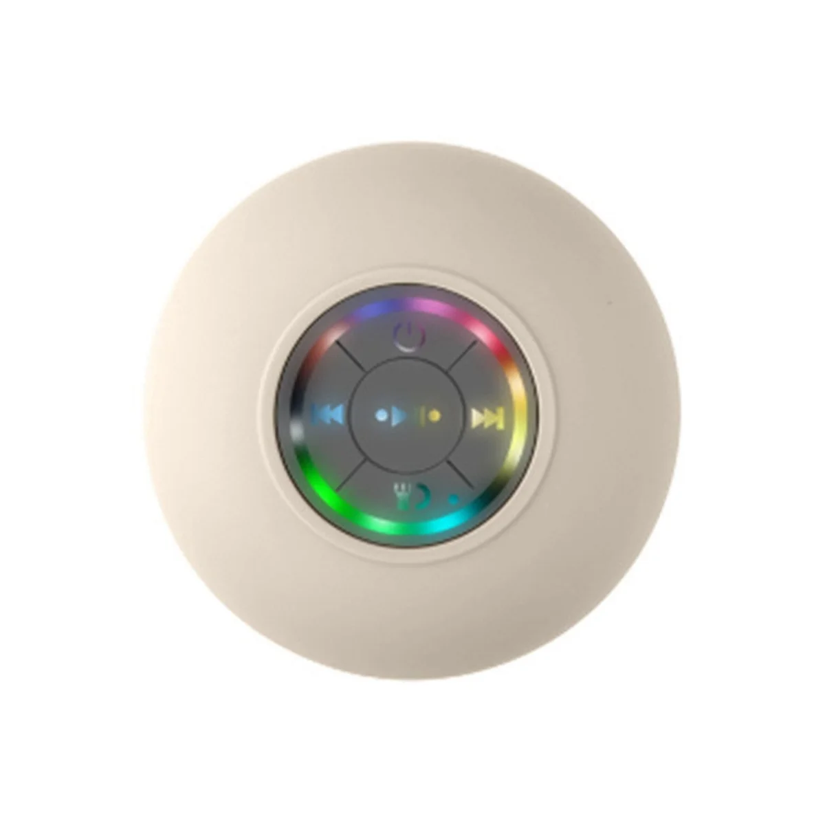 POSV-Mini Bluetooth Speaker Waterproof Bathroom Audio Wireless Shower Speakers RGB Light Bluetooth Suction Cup Speaker, White