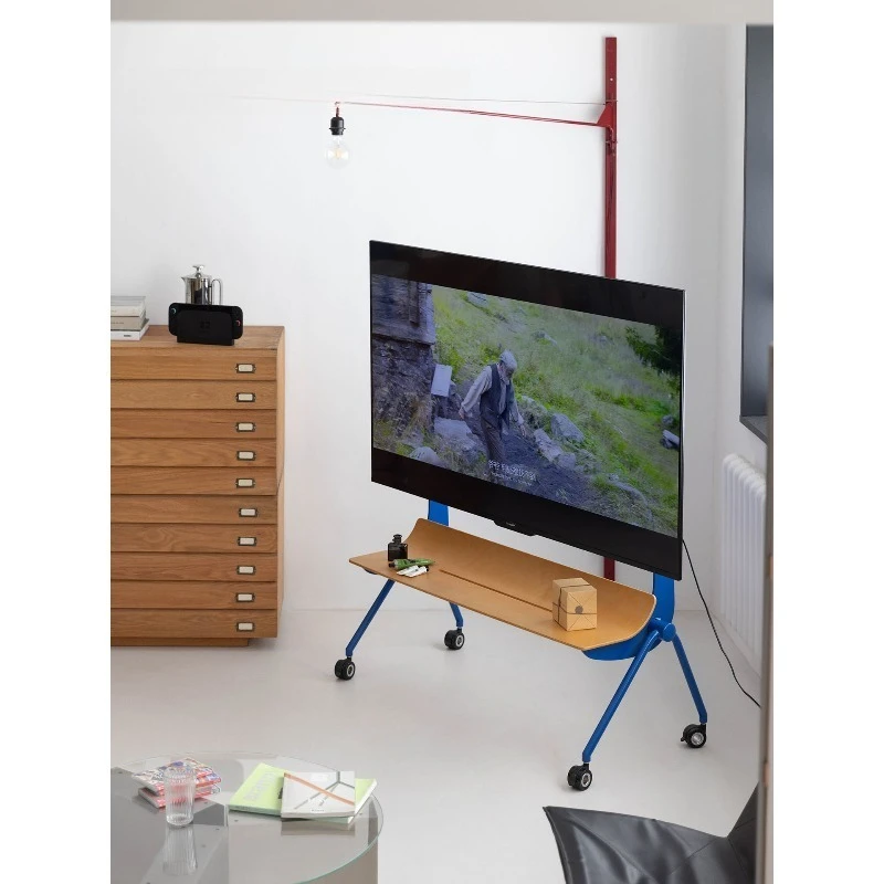 Le TV stand, original design floor-to-ceiling color stainless steel mobile storage rack