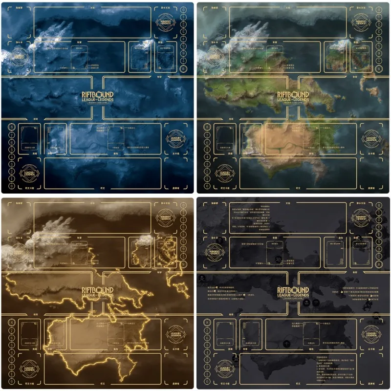 

TCG 600x600mm Riftbound Battle Pad Two-player Playmat Duel Cartoon Game Periphery Stitched Edge Rubber Board Game Pad Toy Gifts