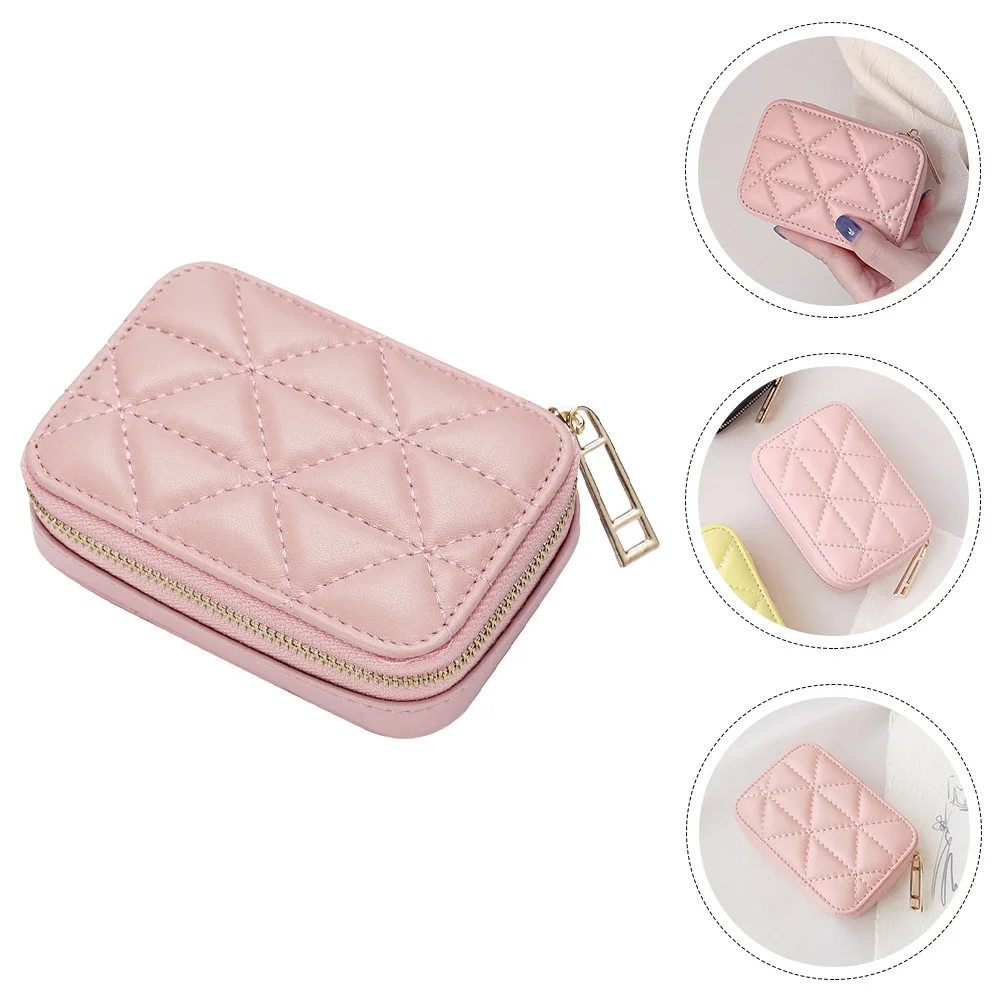 1 PCS Premium Cattlehide Makeup Pouch Portable Lipstick Bag Mirror Travel ganizer for Cosmetics Compact Storage for Brushes