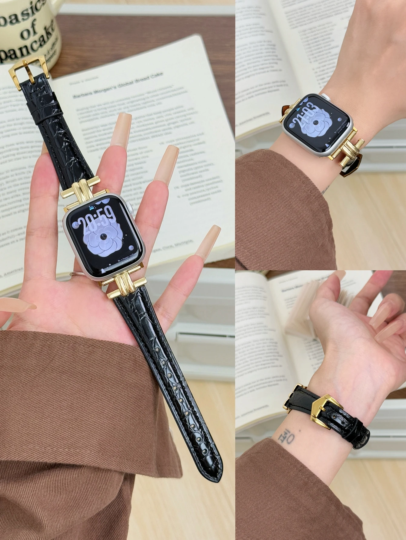 

Leather loop Correa For Apple Watch band 11/10/9/8/7/6/5/4/3/2/1 SE 38mm 40mm 41mm 42mm 44mm 45mm 46mm 49mm Strap