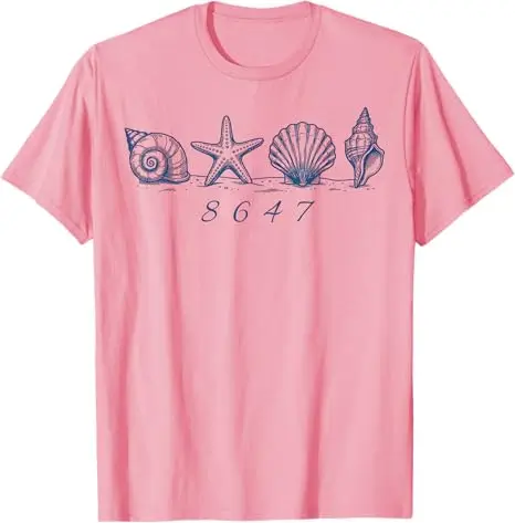 Y2k 86 47 Seashells Sea Shells Beach Funny 8647 Cat Patriotisches T-Shirt USA Flag Sunglasses Graphic Clothing Sommermode T-Shirt – Detail 7