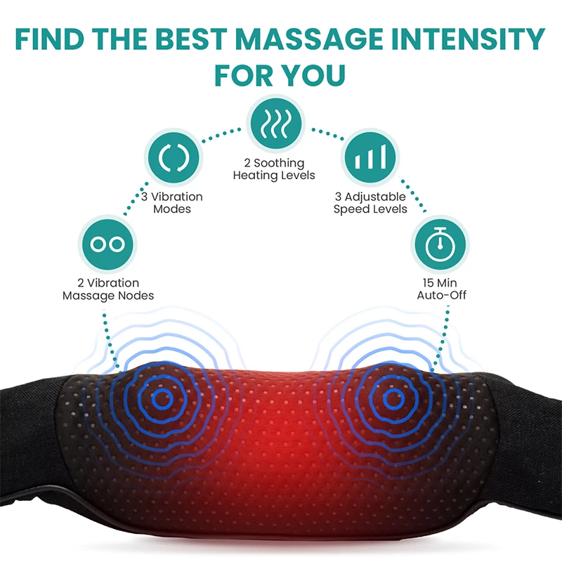 Nekteck-Shiatsu Massageador de Pescoço e Ombro, Massageador Vibratório, Amassar Profundo Xale Massagem Elétrica para Cintura e Perna