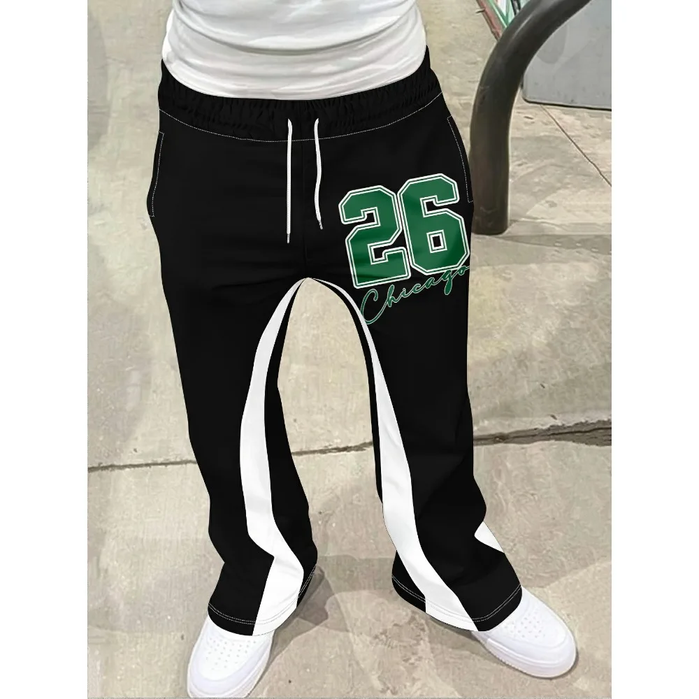 

Men's Trendy Hip - hop Style Casual Sweatpants Striking Flame Elements Paired with "RICH SOON" Eye - catching for Street Wear