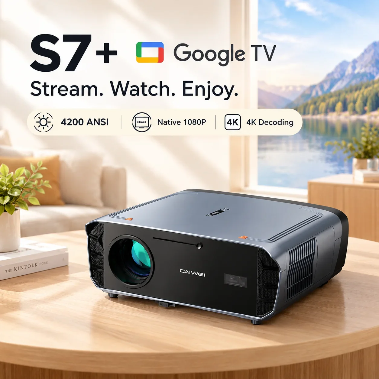 4200 ANSI Native 1080P 4K UHD Projector Google TV TOF Auto Focus Dual Speakers Beamer Home Cinema Daytime Video Projector 2026