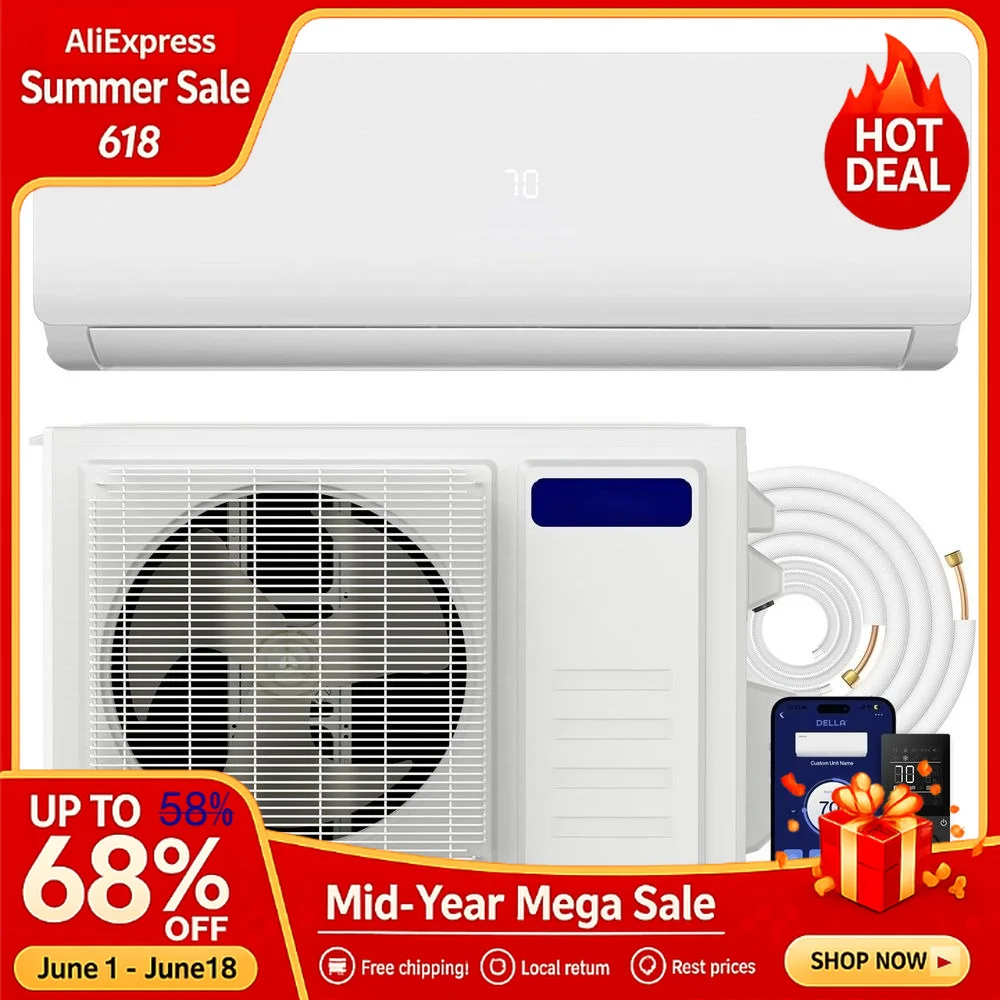 

18000 BTU Wifi Mini Split AC, Work with Alexa 21 SEER2 Cools Up to 1000 Sq.Ft, Energy Efficient 230V Ductless Inve, Custom