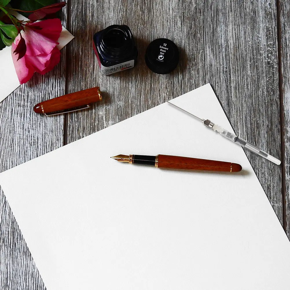 

8Pcs Fine Workmanship Fountain Pen Ink Fill Assistant Syringe Type Liquid Ink Absorber for Confident Line Writing Student