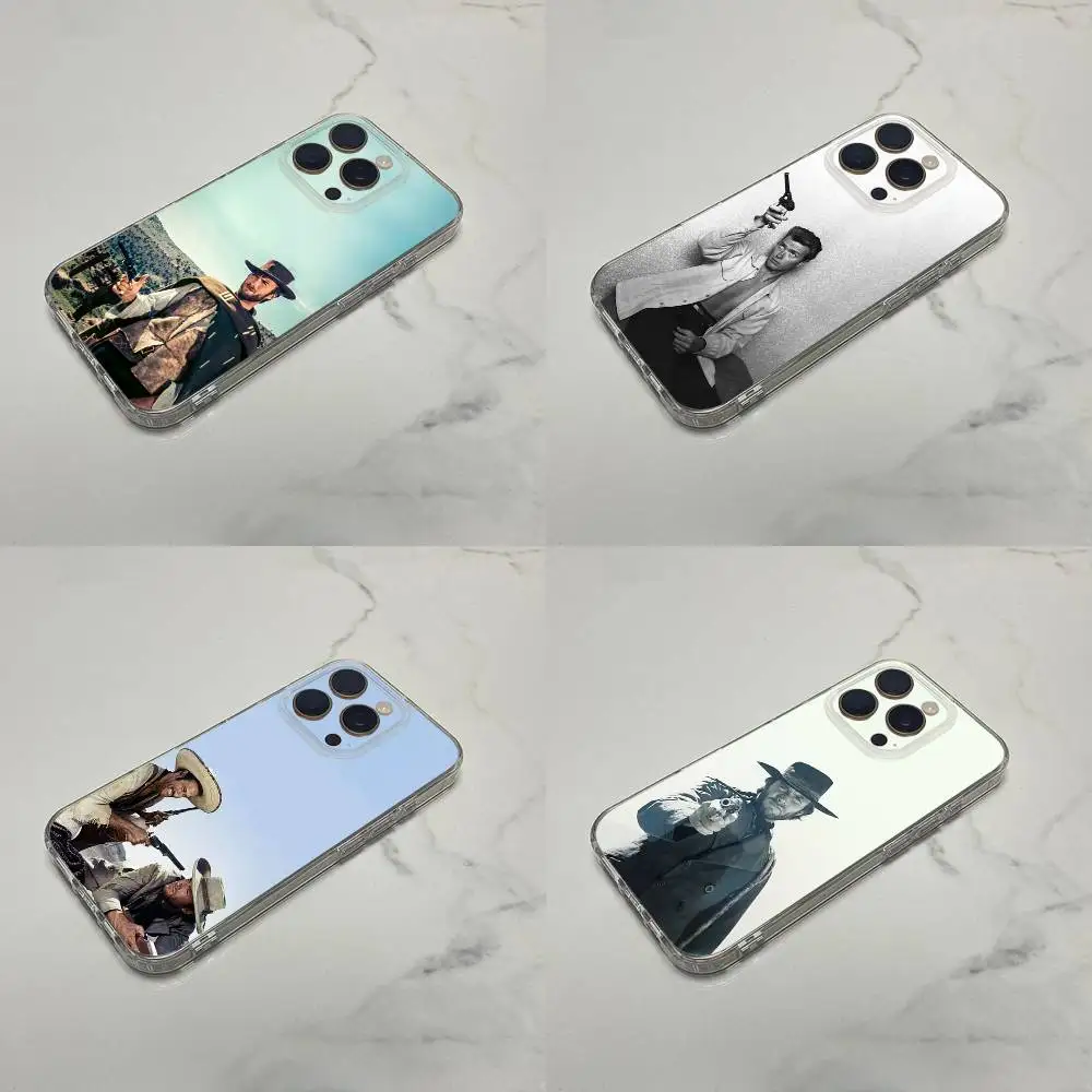 

Ковбойский чехол для телефона C-Clint Eastwood для iPhone 17,16,15,14,13,12,11 Plus,Pro,Max,Plus,E,SE4,Mini Transparent Box