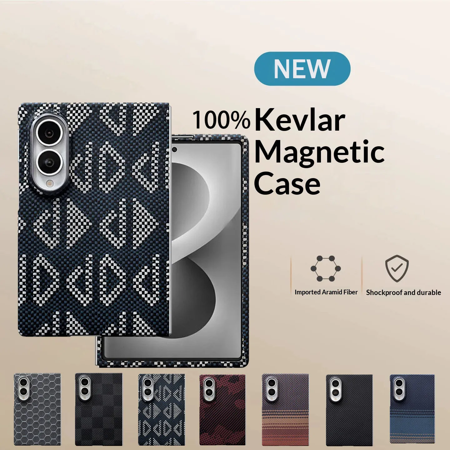 For Samsung Galaxy Z Fold8 Wide 100% Genuine Carbon Fiber Aramid magnetic Magsafe Case Ultra thin Protective back Cover