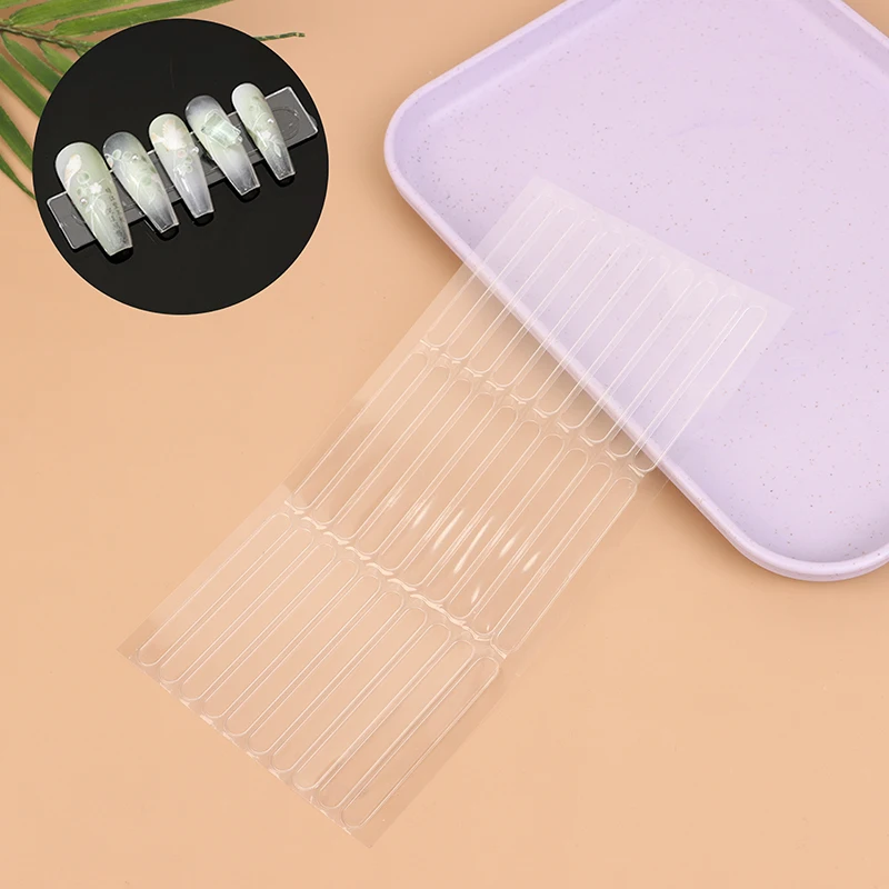 1/3/5Pcs Portable Clear Nail Adhesive Tape False Nails Display Stand Glue Stickers Double-sided Pasted Manicure Showing Tools