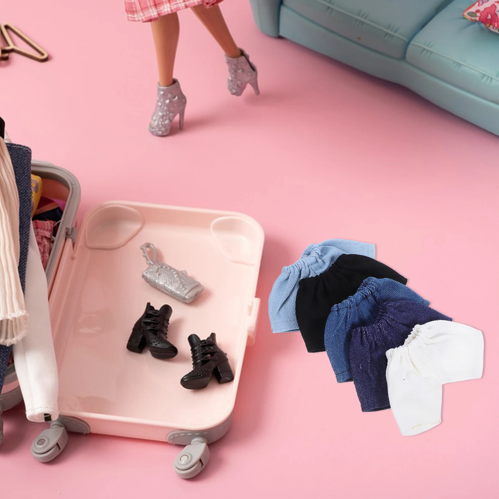 Pantalones de vestir de 20Cm, 5 uds., estilos coloridos, costuras detalladas, ajuste cómodo, perfecto para Mini figura, expansión de armario