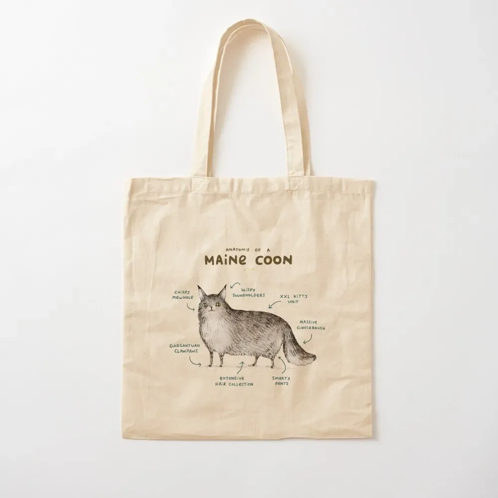 

Анатомия Maine Coon Tote Bag, сумки на заказ, милая сумка-тоут, женская сумка из холста для женщин