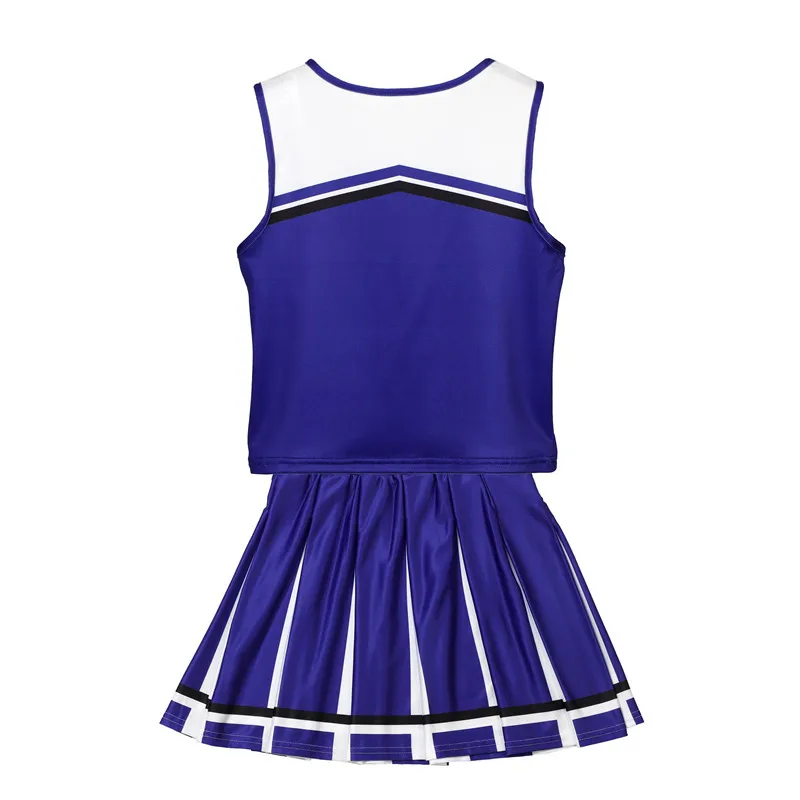Girls Tank Top Cheerleader Skirt Suit Letter Printed Slim Dresses Fancy Sportswear Holiday Cosplay Groupway Suit Red White view 5