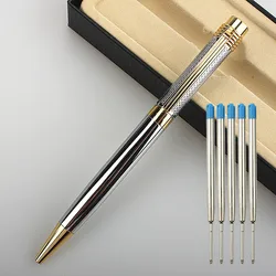 high quality Stainless Steel Metal Gel Pens, 0.7mm Fine Point Black ink Ballpoint Signature Pen 0.7mm Nib Refills