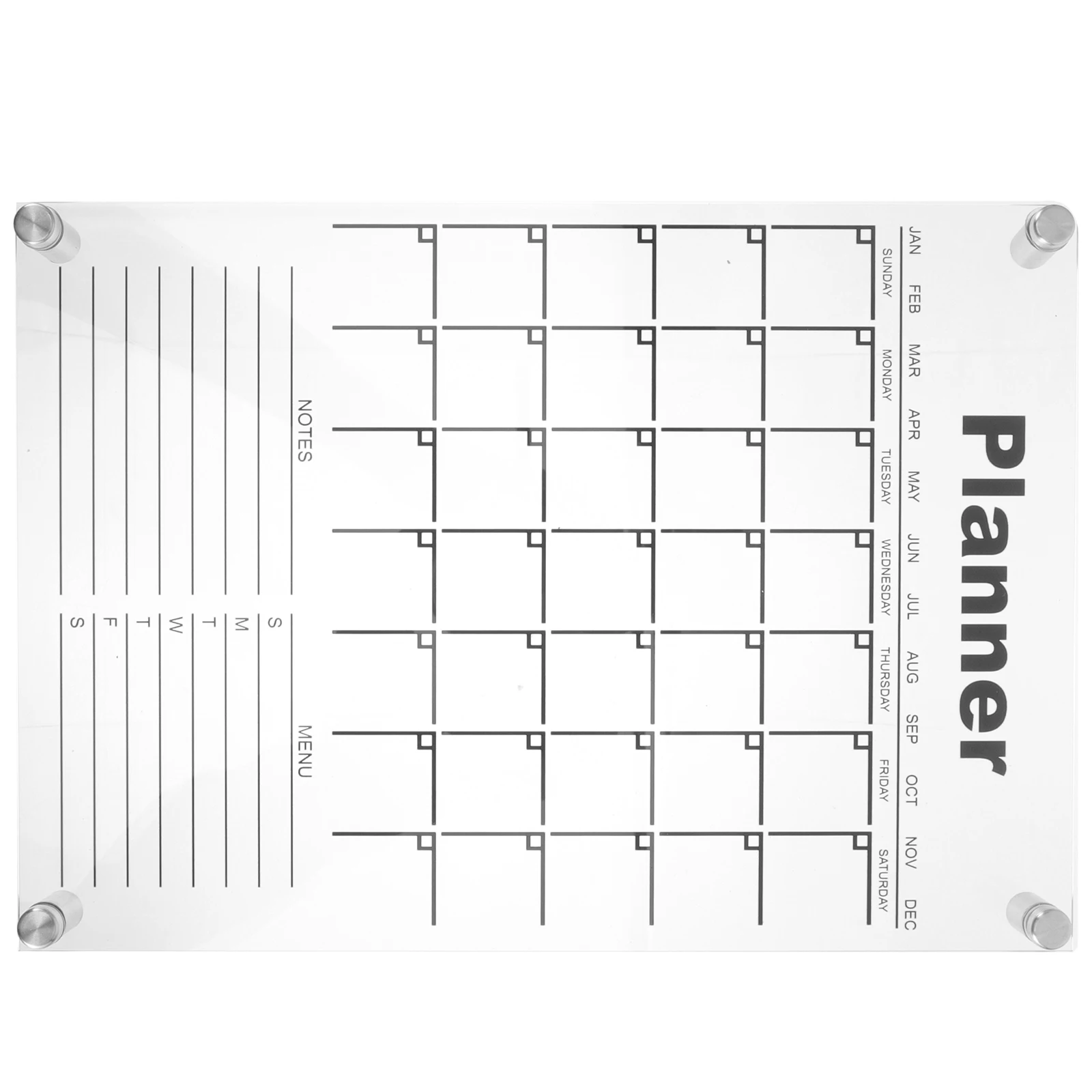 

1Set Acrylic Wall Calendar Reusable Dry Erase Board Month Planner Weekly Memo Board Home Office Message Sign Dry Erase Calendar
