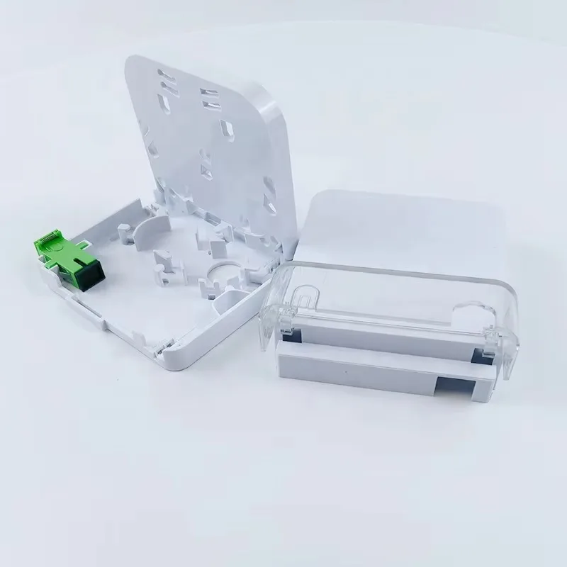 1 Port Mini Wall Mounted Fiber Terminal Box Plastic Cover Indoor FTTH Optical Fiber Distribution Enclosure