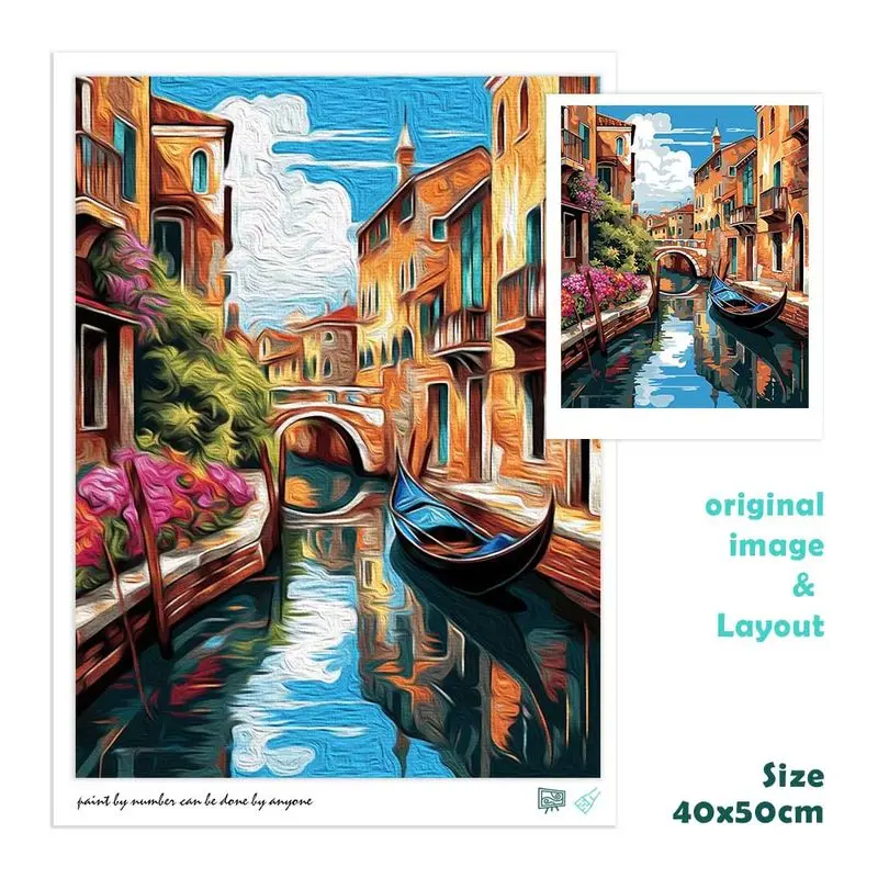 

CHENISTORY Painting By Number City Scenery Kit Acrylic Paint On Canvas Modern Wall Art DIY Picture By Number Home Decoration