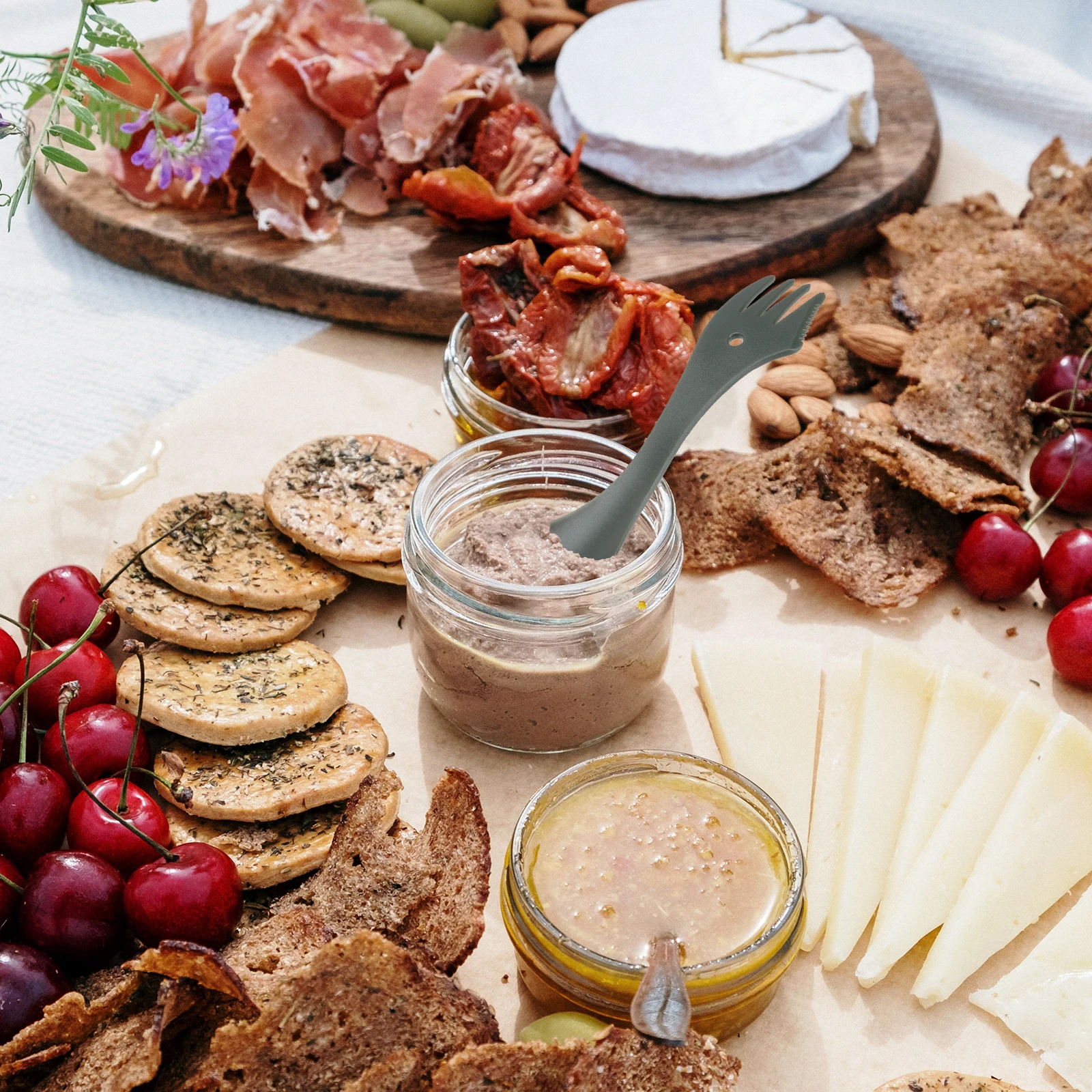 

6 Pcs Fork Spoon Plastic Tableware Multifunctional Utensil Plasticware Reusable Cutlery Printable