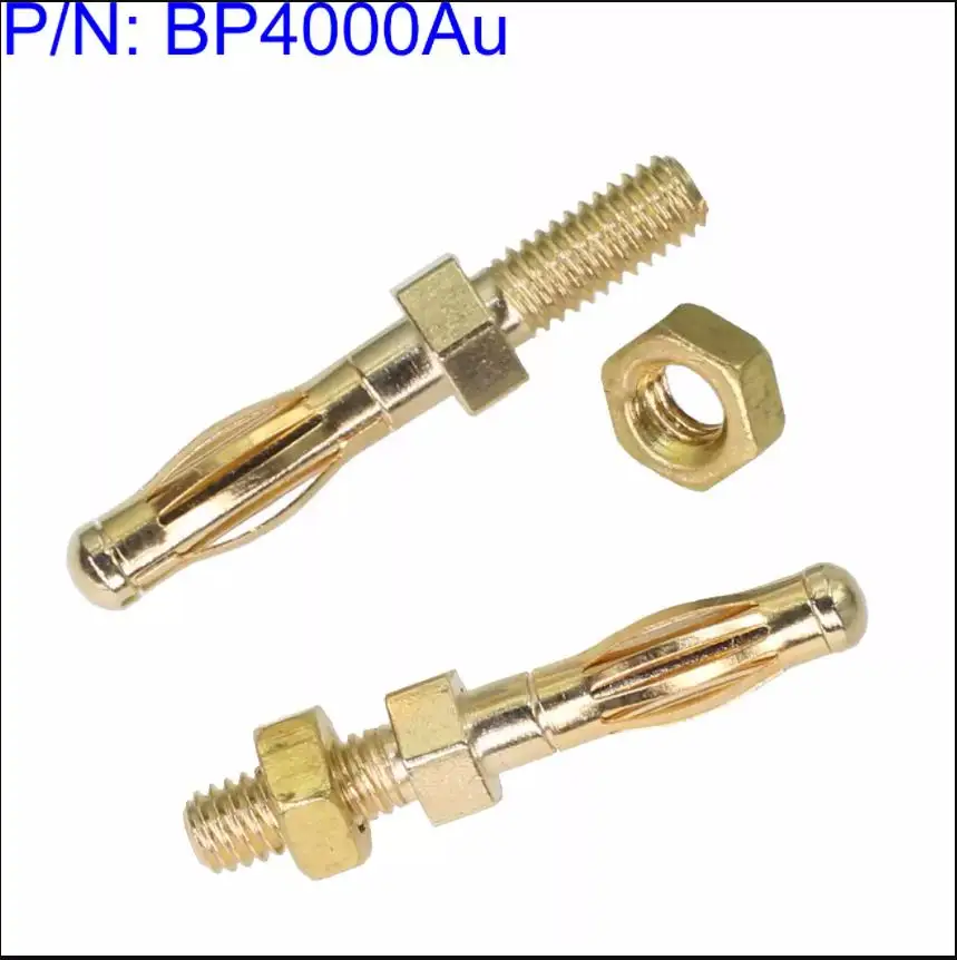 [SA] BP4000 M4 thread 4MM banana plug panel M4 threaded bolts Uninsulated plug thread 5MM 7MM 9MM 12MM gold color --100pcs/lot