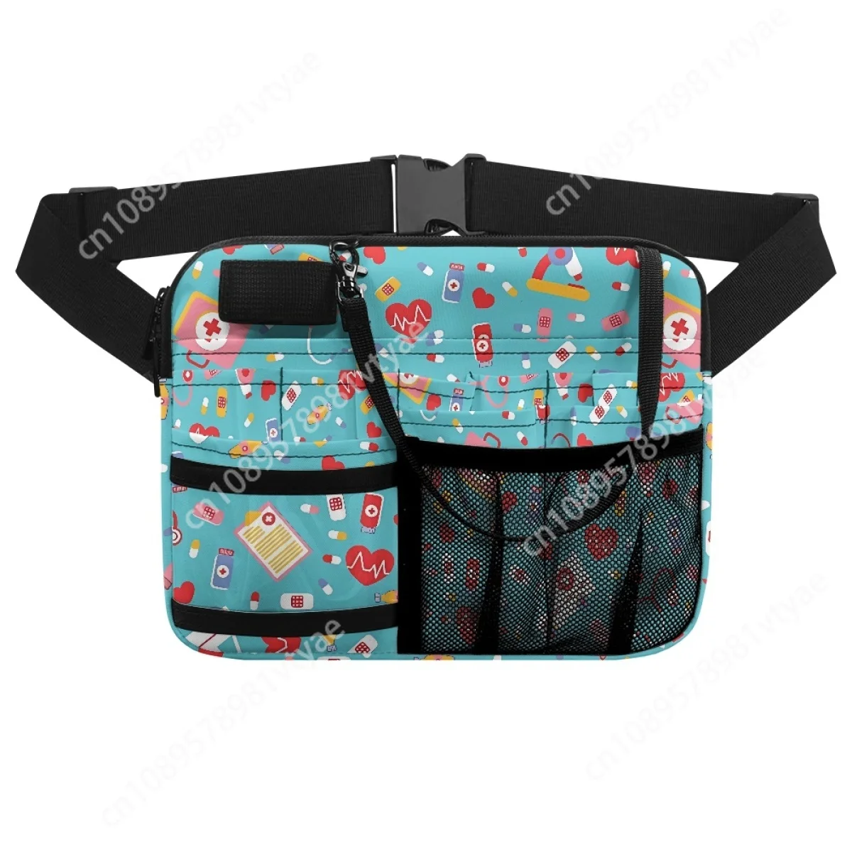 Nursing Tool Bags Care Accessories Cartoon Ambulance Medical Heartbeat Print Designer Waist Bag Gift Portable Medicine Storage