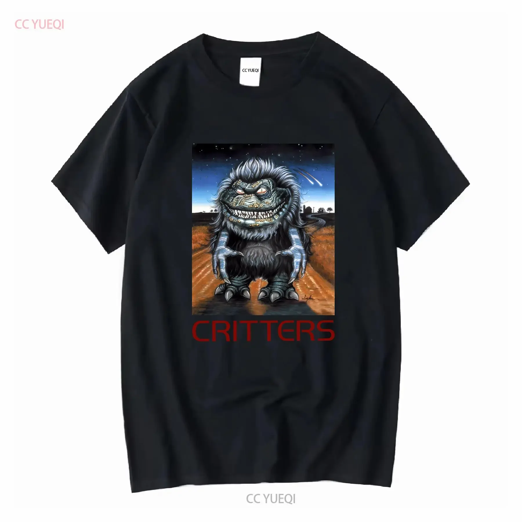 CRITTERS 1986 VINTAGE ORIGINAL T SHIRT VIDEO PROMOTIONAL ITEM HORROR FILM Goods long or short sleeves vintage Washed Stretched