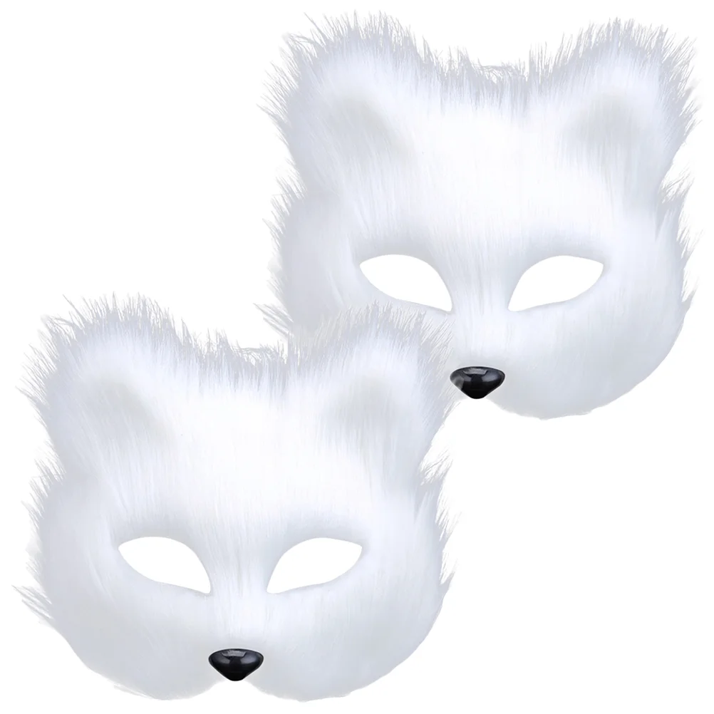 2 pezzi di peluche maschera animale travestimento costume cosplay accessori per feste uomini e donne gatto