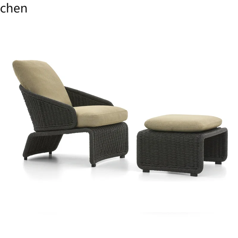 outdoor combination model room balcony layout rope braided rattan chair hemp rope sofa