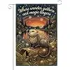 Where Wonder Gathers and Magic Lingers Opossum Woodland Garden Flag1854 llz