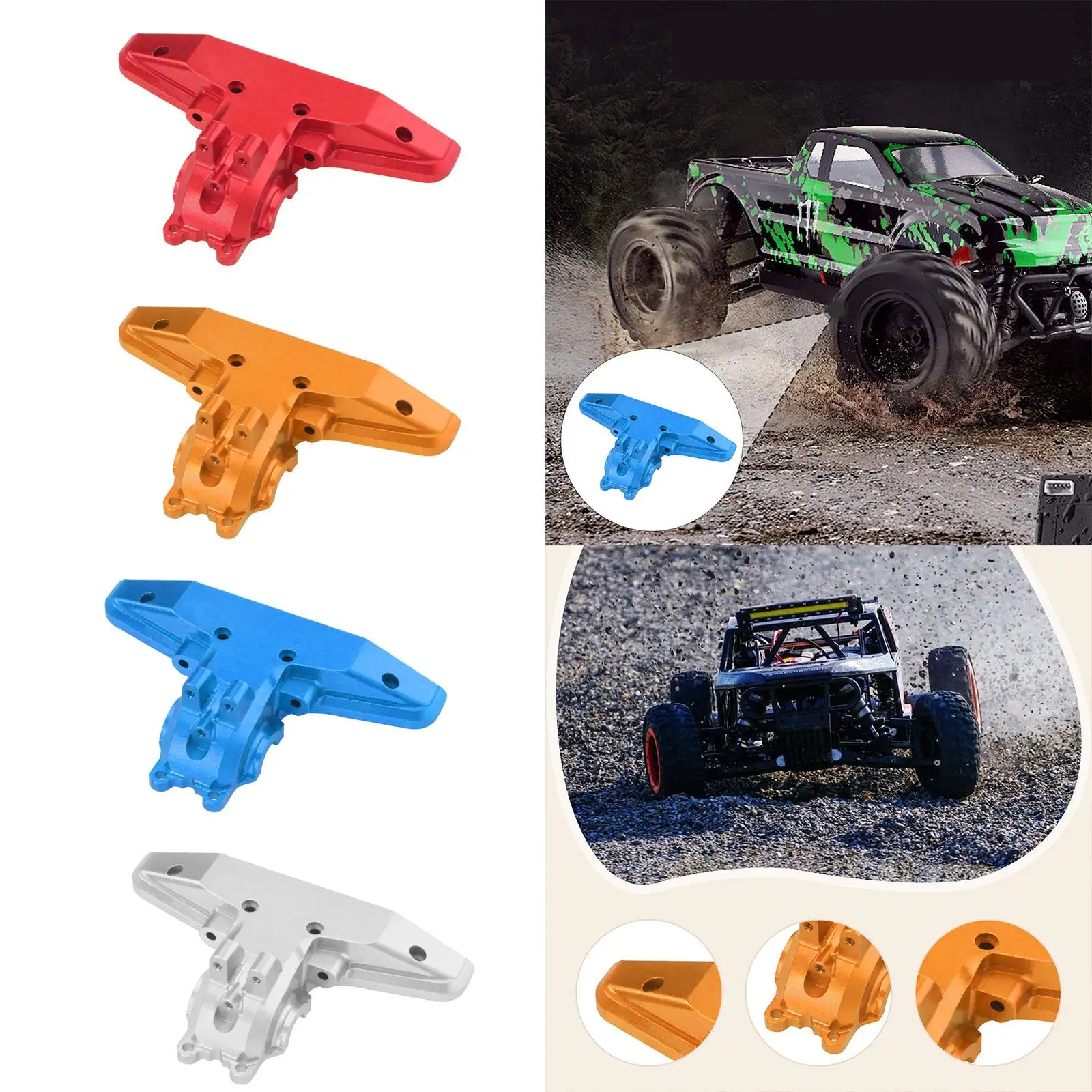 1/16 rc capa da caixa de velocidades traseira do carro, substituir metal traseiro superior diferencial caso capa, peça do carro rc para c8805 1/16 rc carro diy acessório