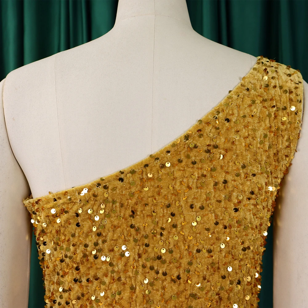 Nuovo rosso nero blu oro giallo vestito di paillettes donna sera partito Prom eleganti abiti da festa lunghi vestiti economici Club Costume donne