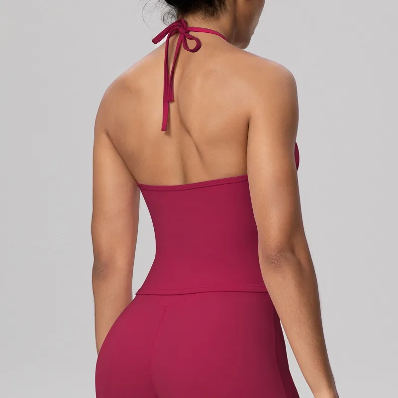 

Женская подвесная одежда для йоги, быстросохнущая красивая облегающая спортивная жилетка с красивой спиной, одежда для отдыха на открытом воздухе, бега, фитнеса