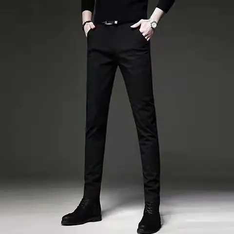 

High Stretch Men's Classic Pants Spring Summer Casual Pants High Waist Trousers Business Casual Suit Pants Dropshipping Z266