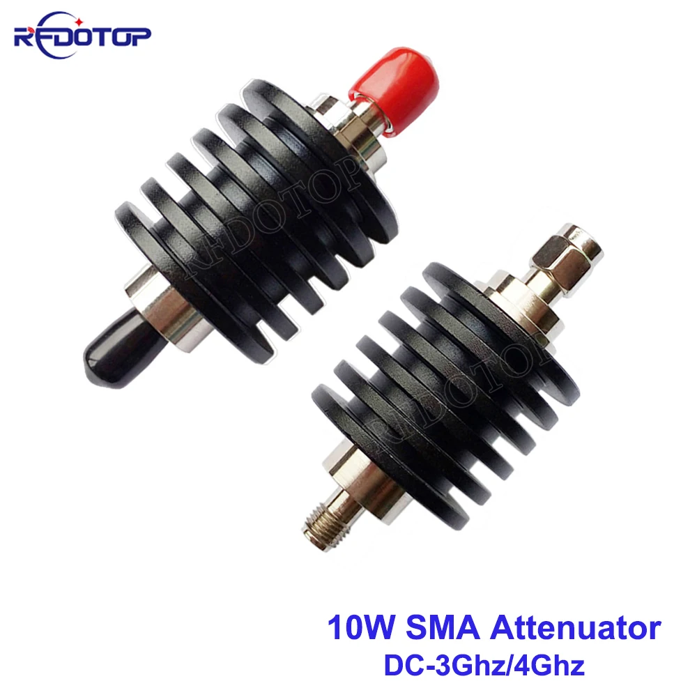 

1Pcs 10W SMA Male Male to SMA Female Jack Connector Attenuator DC-3Ghz/4Ghz RF Coaxial Power 1/2/3/5/6/10/15/20/30db/40db 50 Ohm