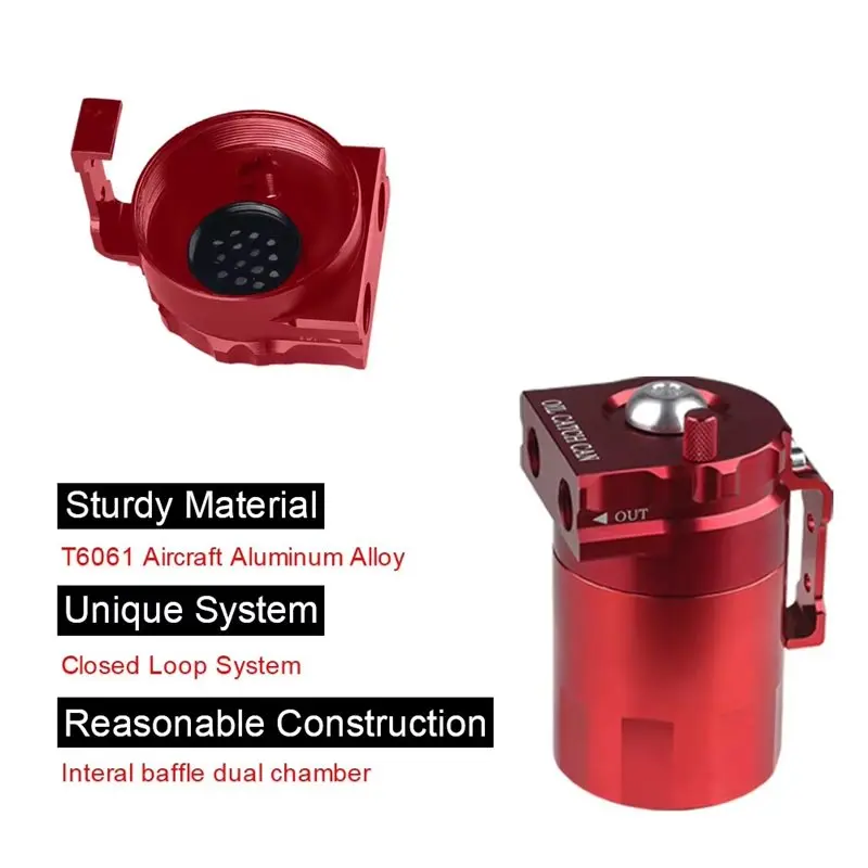 Aluminum Polish Car Oil Catch Can Tank Kit Baffled With Breather 300Ml Engine Air Oil Separator Reservoir Kit - view 4