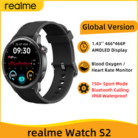 Global Version realme watch S2 SmartWatch 1.43'' AMOLED Display Blood Oxygen Sensor 20 Days Battery Life IP68 Waterproof Watch