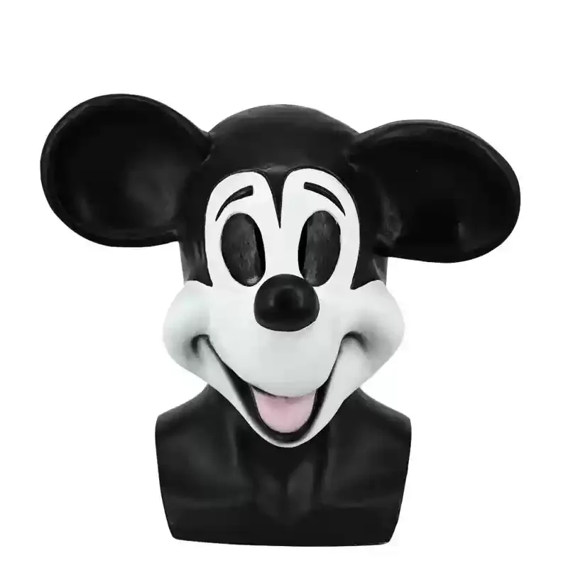 2024 New Halloween Cosplay Mouse Head Mask Halloween Christmas Performance Dance Party As A Mickey Steamboat Willie Cosplay Prop