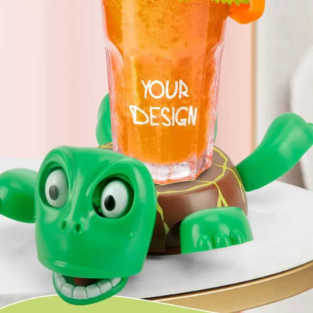 Press To Sound Panicked Turtle Coaster Gaping Eyes Creative Turtle Base Cup Mat Anti-scald Non-slip Tea Cups Coaster Restaurants